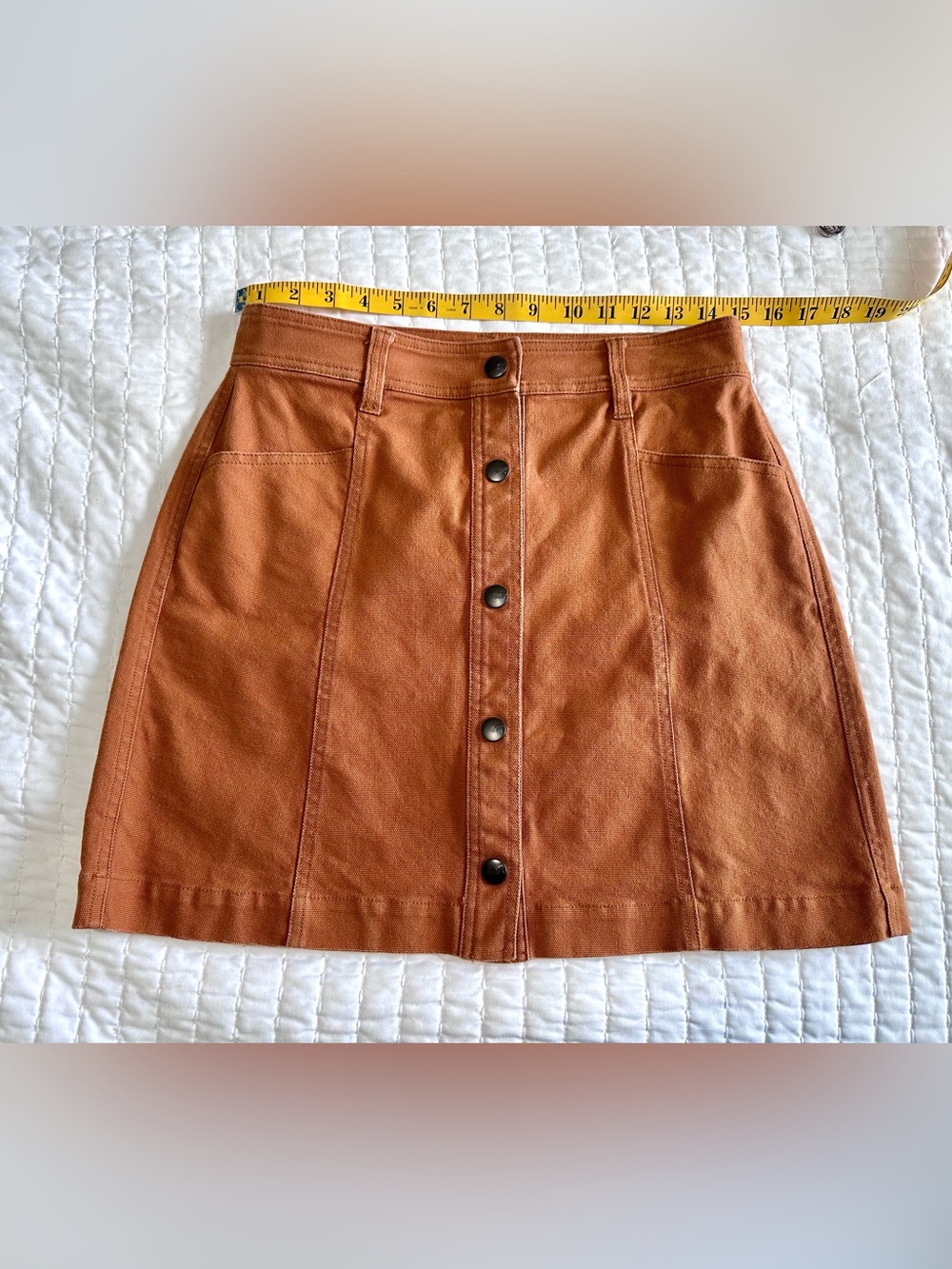 Madewell Button-Down Snap A-Line Mini Skirt